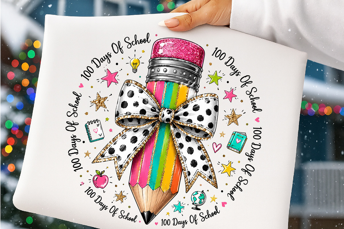 Preppy 100 Days of School PNG Bundle, a Transportation Illustration by SinaCreation (Photo 4 of 7)
