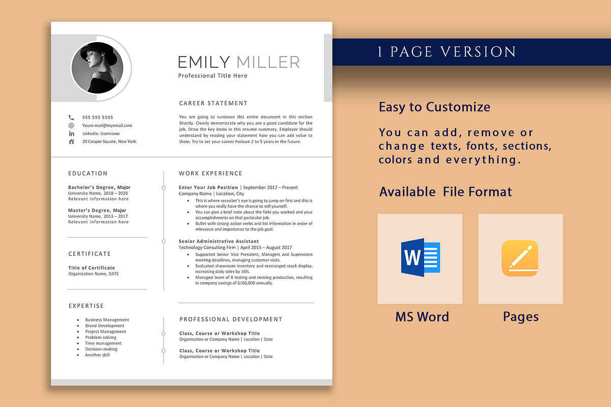 Modern, Creative Resume Template, a Resume Template by VictoriousVita (Photo 2 of 8)
