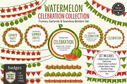 Watermelon–Frames,Garlands & Borders, a Pattern Graphic by BabySofja (Thumbnail 1 of 3)