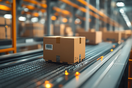 Packages on a Conveyor Belt: Streaml, a Background Photo by Pixeness