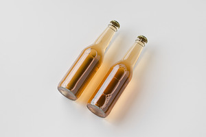 Clear beer bottle mockup, JPEG, a Food & Drink Photo by Shablon
