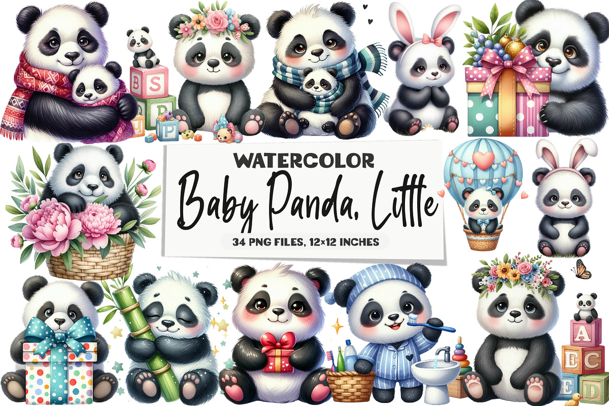 Panda, Baby Panda, Little Panda Clip, an Illustration by DreamArtGraphic (Photo 1 of 5)