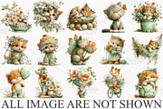 Whimsical Spring Cats Clipart Bundle, an Illustration by Canvas Craft (Thumbnail 3 of 7)
