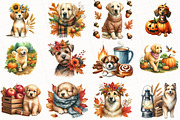 Watercolor Autumn Dog Clipart, an Illustration by OK Design (Thumbnail 5 of 5)