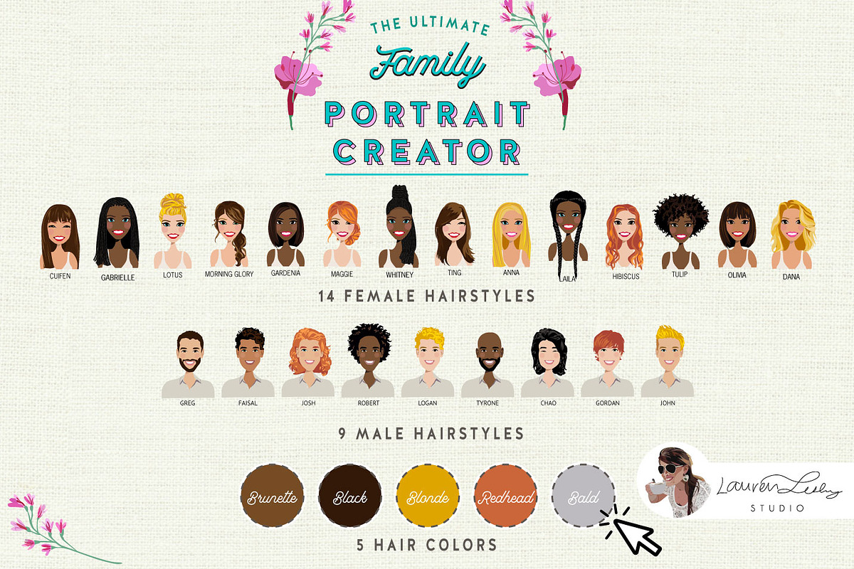 Portrait Creator Family Summer Beach, a Person Illustration by Lauren Lesley Studio (Photo 5 of 15)