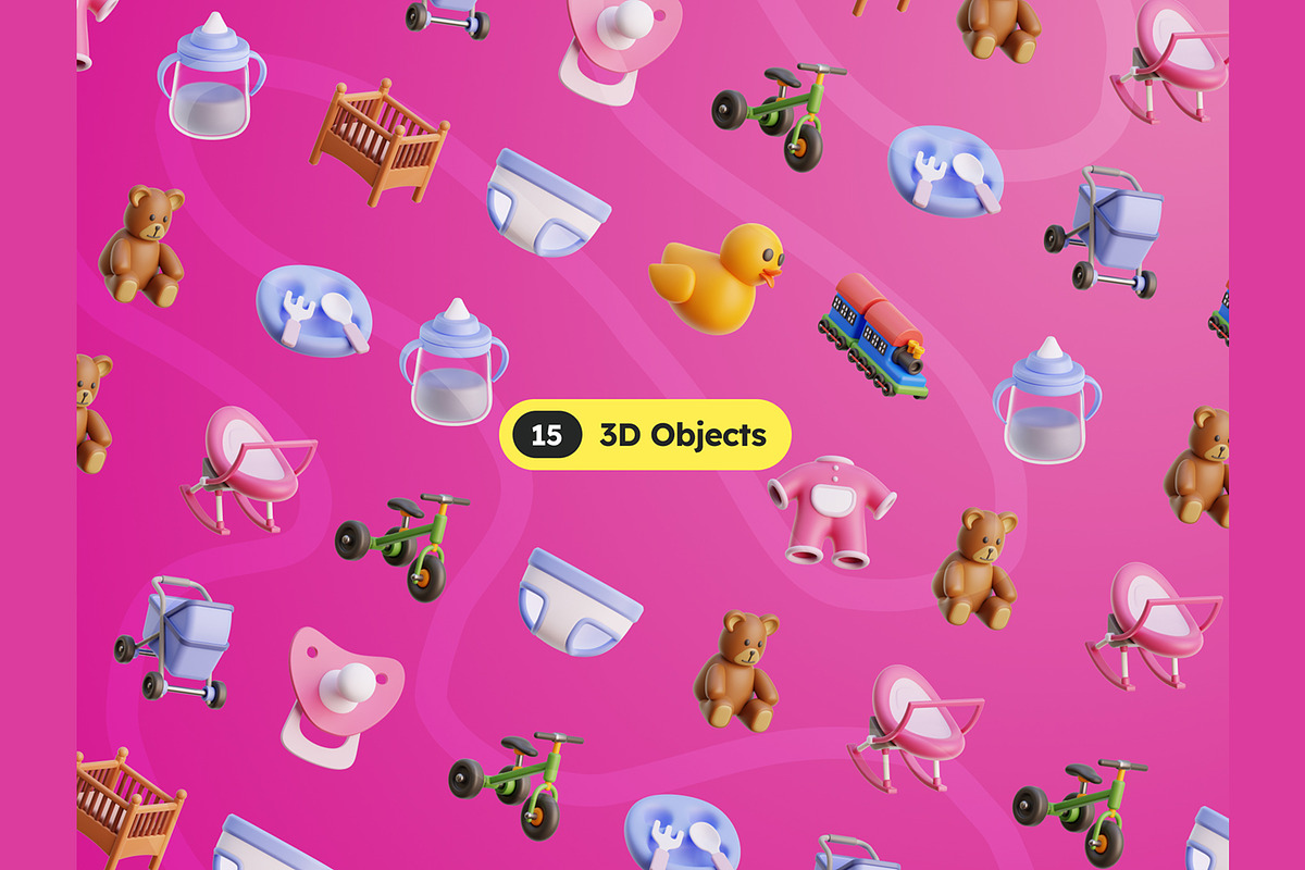 Baby Stuff 3D Icons, an Object 3D Model by Rakata Studio (Photo 5 of 7)
