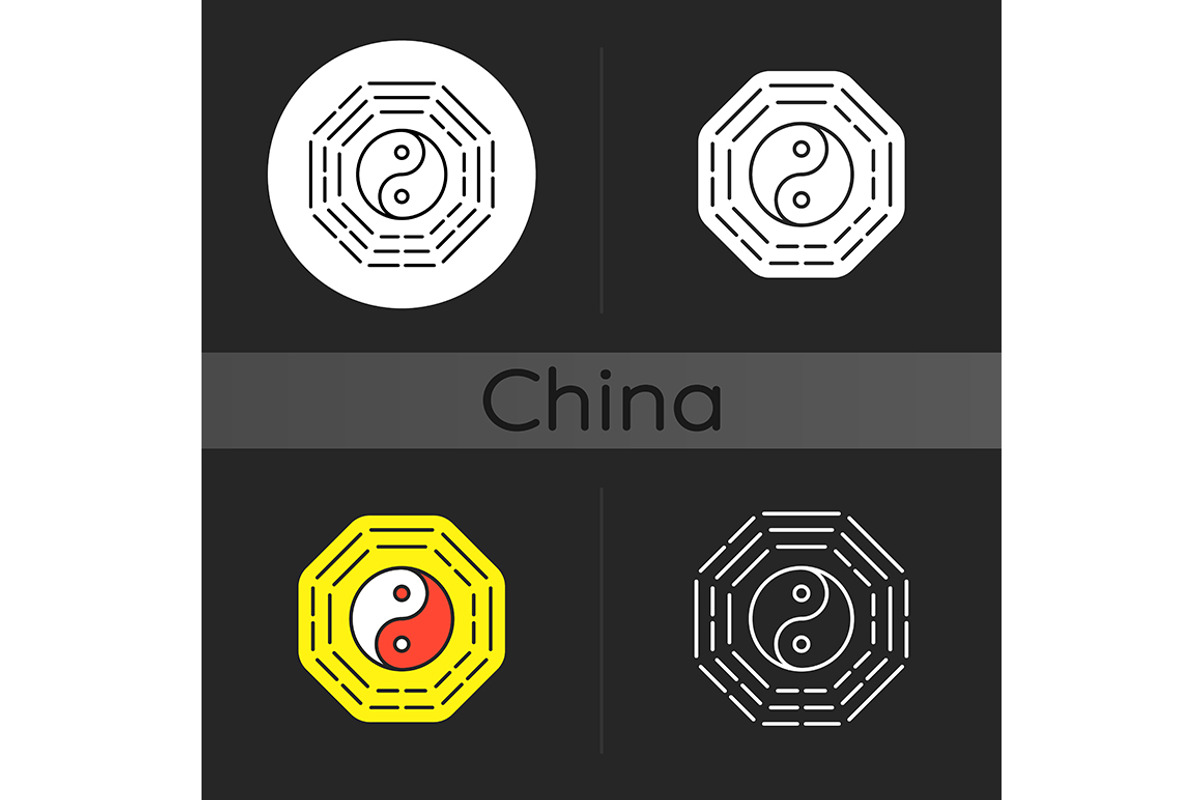 Bagua dark theme icon, a Solid Icon by IMG Visuals