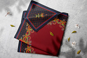 Crimson Baroque Garden Silk Scarf, an Object Graphic by ilustrinna (Thumbnail 8 of 10)
