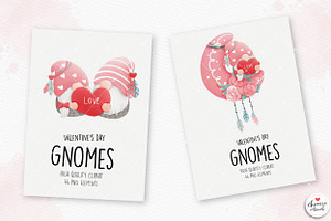 Boho Valentines Gnome Clipart