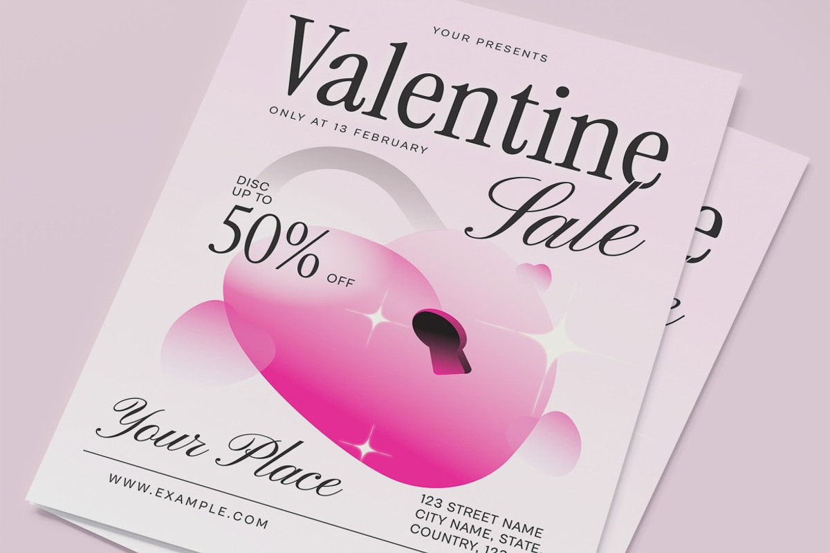 Valentine Sale Flyer, a Flyer Template by graphicook (Photo 2 of 3)