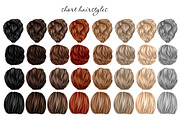Hair clipart large set, an Illustration by Elenbushe (Thumbnail 3 of 11)