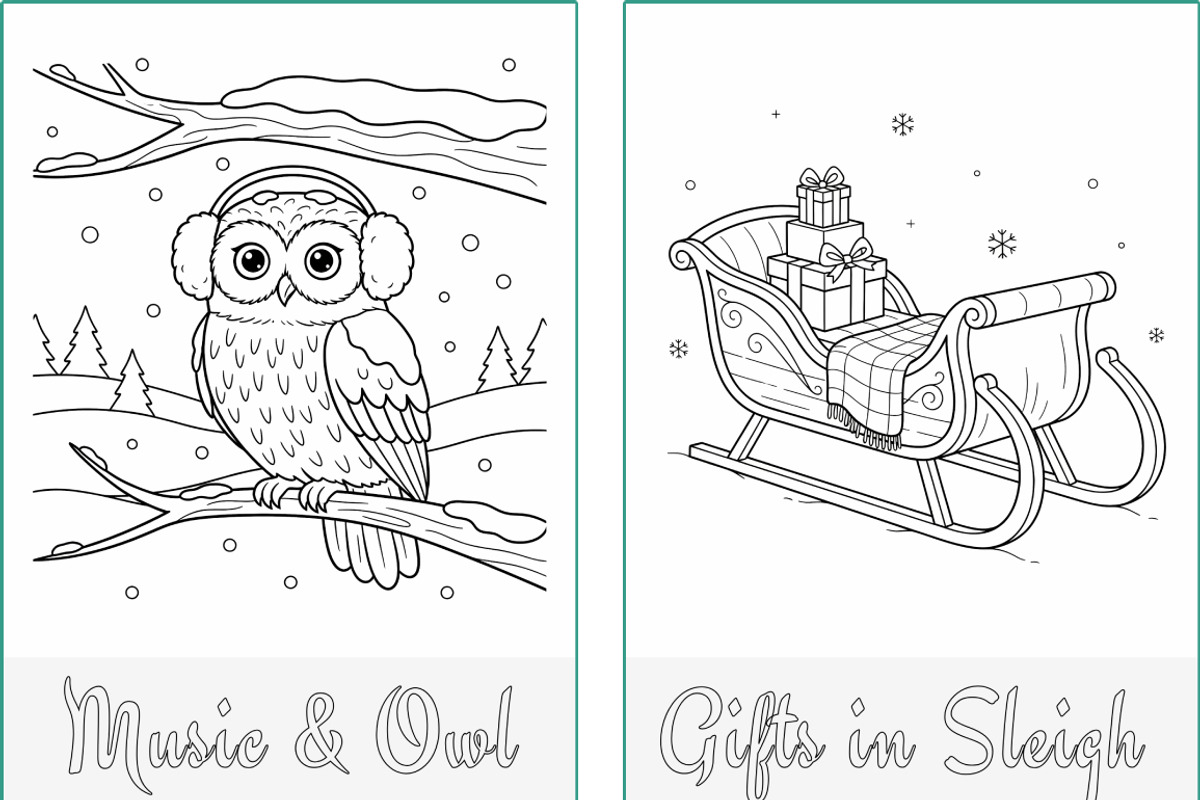 Christmas Holidays Coloring Pages, a Seasonal Illustration by Nuvame Arts & Designs (Photo 15 of 21)