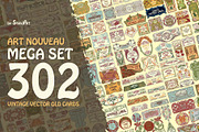 Label Art Nouveau - mega set, a Decorative Illustration by Stanislav Kharchevskyi (Thumbnail 1 of 12)