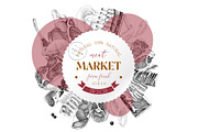 Ultimate meat set. Meat market, a Food Illustration by handsketched (Thumbnail 13 of 17)
