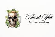 Gothic Skull and Beer Clipart, a Person Illustration by New-School-Wave (Thumbnail 5 of 5)