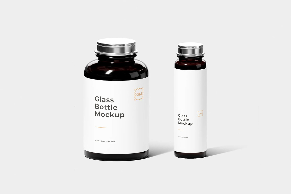 Glass Bottles Mockup, a Product Mockup by zpackcreative (Photo 1 of 4)