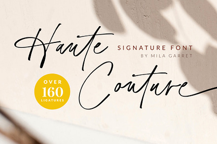 HauteCouture Handwritten Script Font, a Script Font by Mila Garret