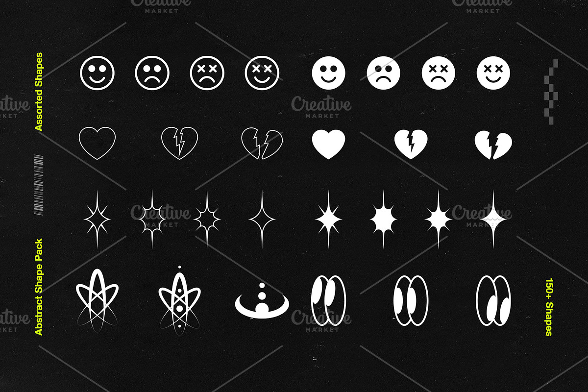 Abstract Shape Pack | 150+ Icons!, an Object Graphic by Mad Supply (Photo 5 of 11)