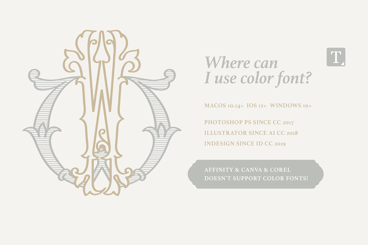 Wedding Monograms fonts set, a Serif Font by kaer_shop, image size:1200x800