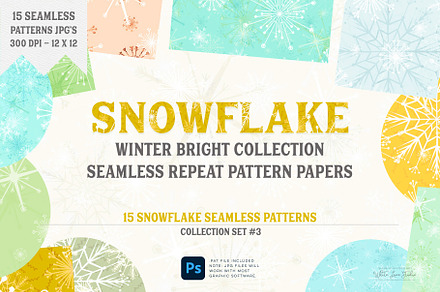 Snowflake Patterns Winter Bright Set
