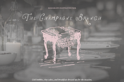 Brunch Clipart, Champagne Doodle Art, a Food Illustration by The October Creative (Thumbnail 6 of 13)