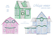 Magic winter watercolor clipart., a Seasonal Illustration by SabinaWatercolorArt (Thumbnail 3 of 7)