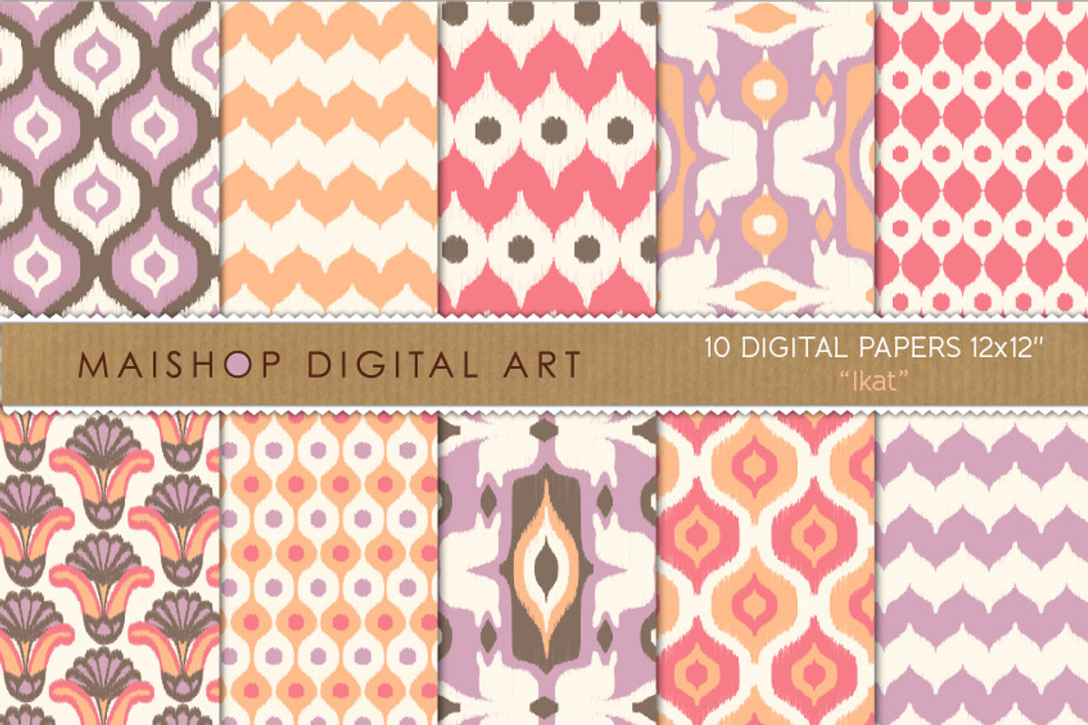 Digital Paper Ikat