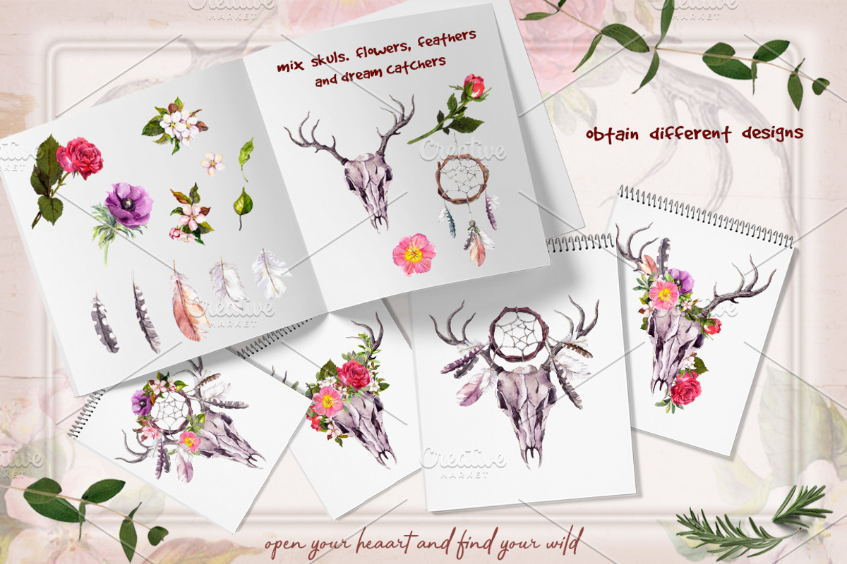 Wild soul - boho style watercolor, an Animal Illustration by Where summer is (Photo 4 of 11)