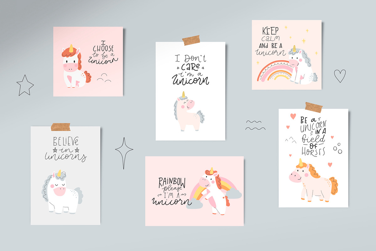 Cute unicorns, elements and quotes, an Animal Illustration by Mariart_i (Photo 6 of 8)