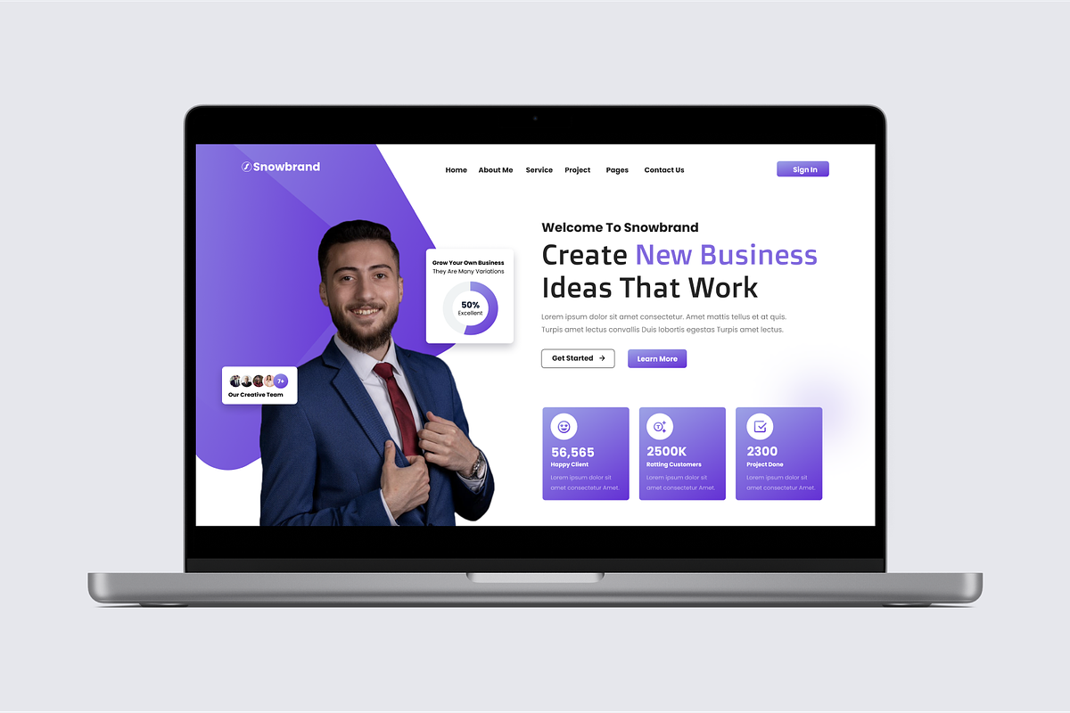 Snowbrand - Business Hero Header, an UI Kit Template by Annora Studio (Photo 4 of 4)