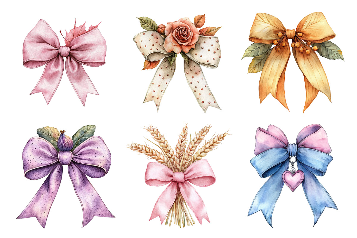 Autumn Coquette Bows Clipart, an Illustration by Daily.Designs (Photo 3 of 5)