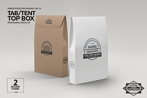 Tab Tent Top Box Packaging Mockup