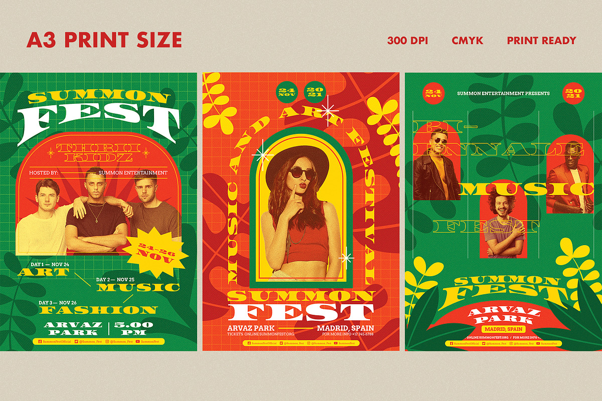 Creative Festival Poster Templates, a Flyer Template by Bornx Design (Photo 4 of 8)