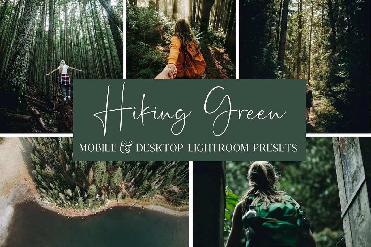 5 GREEN HIKING LIGHTROOM PRESETS, an Action Add-On by Emma Kate Creative (Photo 1 of 10)
