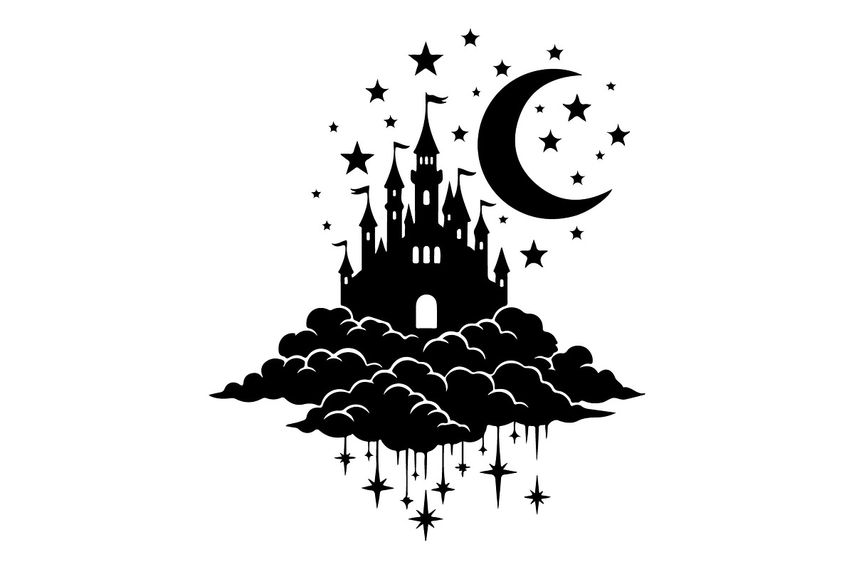 Fantasy Castle Cloud Moon Bundle, an Object Illustration by Gaye Art (Photo 3 of 30)