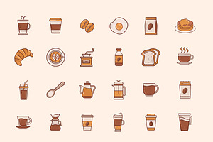 Coffee Culture Icons Set, a Templates & Theme by studiogstock