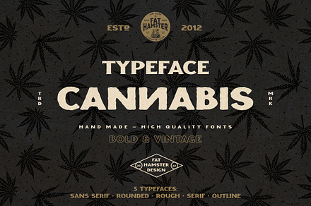 CANNABIS vintage font, a Font by Fat Hamster