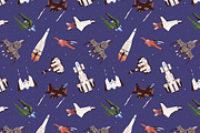 Rockets in space seamless patterns, a Pattern Graphic by Good Studio (Thumbnail 3 of 7)
