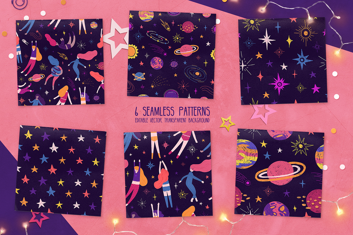 Space Girls set illustration, a Decorative Illustration by Uniyok (Photo 7 of 12)