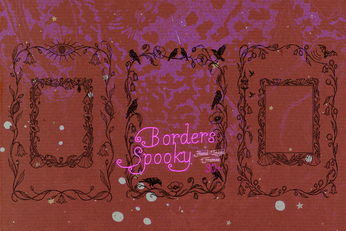 Spooky Halloween Borders, a Decorative Illustration by Lilithcollageart (Photo 7 of 10)