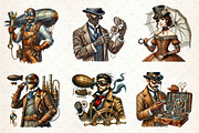 Steampunk  Character Clipart, an Illustration by CreationArt (Thumbnail 4 of 5)