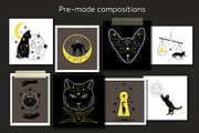Mystical Cats. Lunar & celestial set, an Object Graphic by Sofico (Thumbnail 2 of 17)
