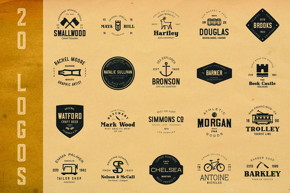 The Retro Brand Font Bundle, a Sans Serif Font by Bart Wesolek (Photo 9 of 14)