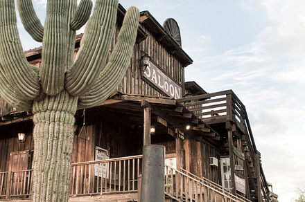 Saloon featuring saloon, saguaro, and cactus