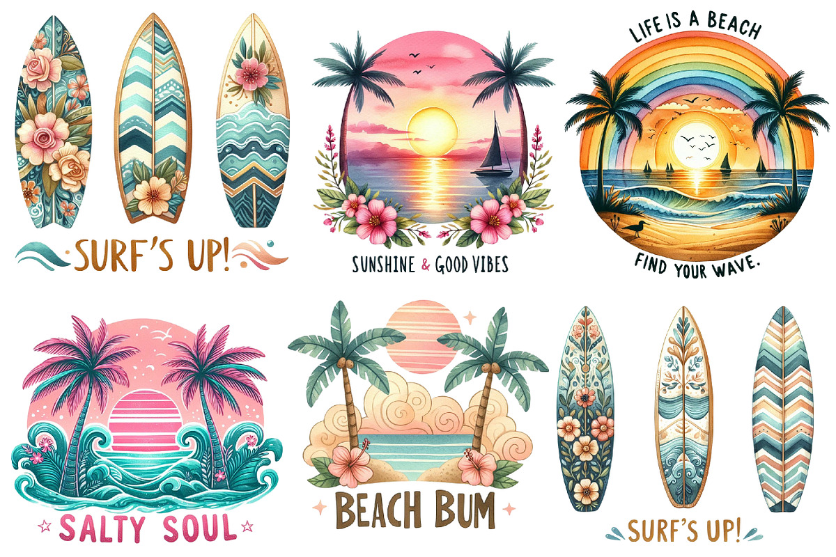 Retro Summer Vibes Sublimation, an Illustration by Designworld (Photo 3 of 6)