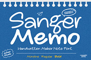 Sanger Memo - Handwritten Font, a Script Font by Afkari Studio (Thumbnail 1 of 10)