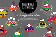Set of Crazy Monsters & Aliens, an Illustration by Tazi Design (Thumbnail 1 of 4)
