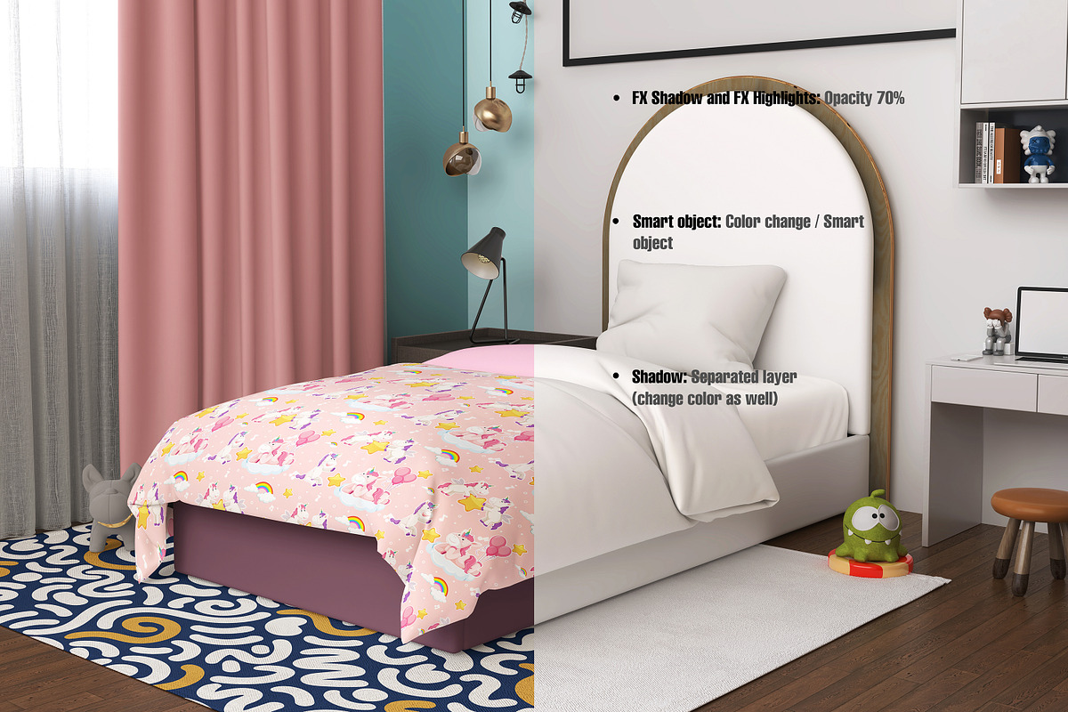 Nursery room Mockup 6 PSD, a Household Mockup by GraphicVil (Photo 3 of 9)