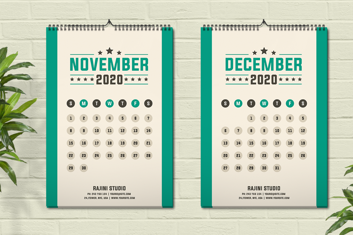 Retro Calendar 2020, a Stationery Template by Jaisivakumar (Photo 7 of 8)