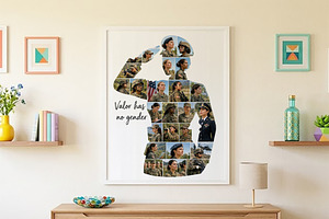 Female Soldier Photo Collage, a Poster Template by AIW SOLUTIONS